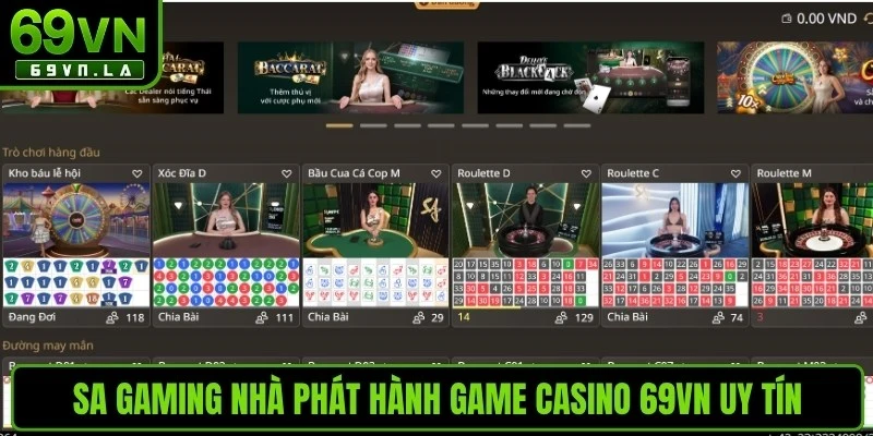 SA Gaming nhà phát hành game casino 69VN uy tín